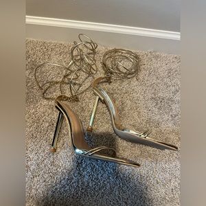 Simmi Gold Lace Up Heels
